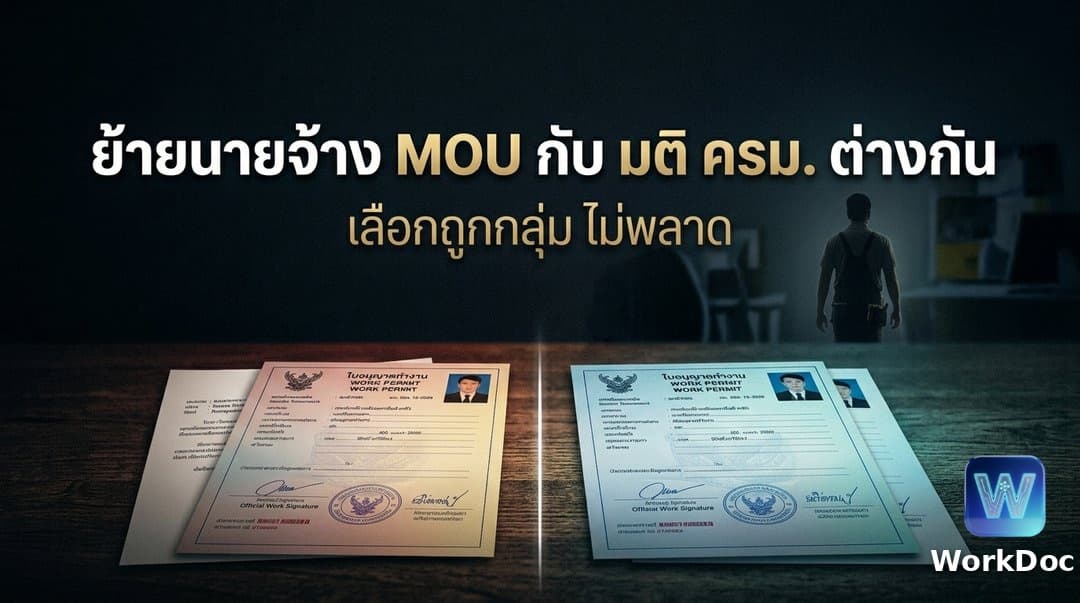 ย้ายนายจ้าง: ความแตกต่างระหว่างแรงงาน MOU กับแรงงานตามมติ ครม.