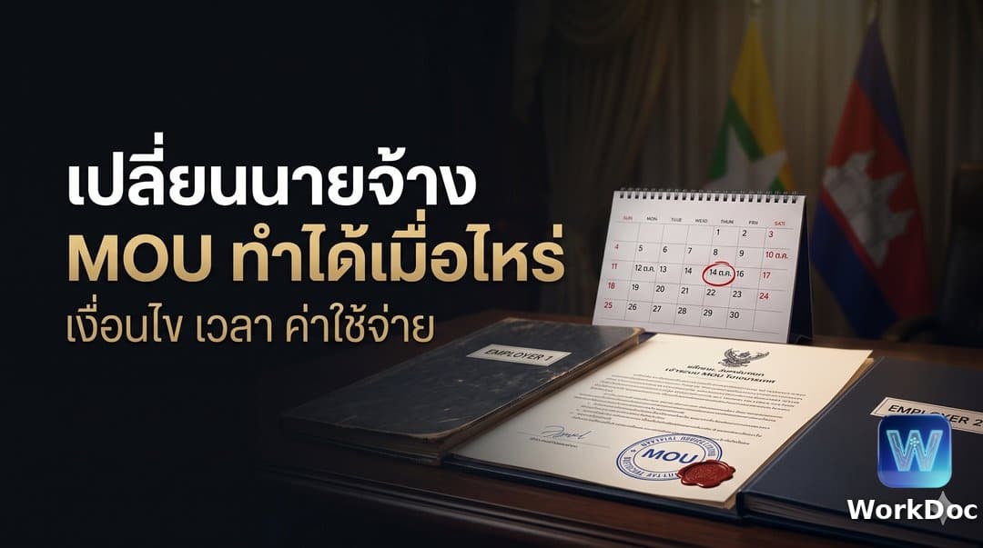 การเปลี่ยนนายจ้าง MOU เงื่อนไข กำหนดเวลา และค่าใช้จ่าย