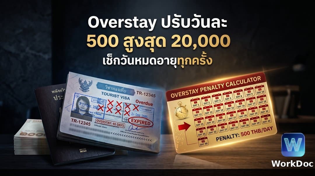 อยู่เกินกำหนดอนุญาต (Overstay) ต้องเสียค่าปรับเท่าไร