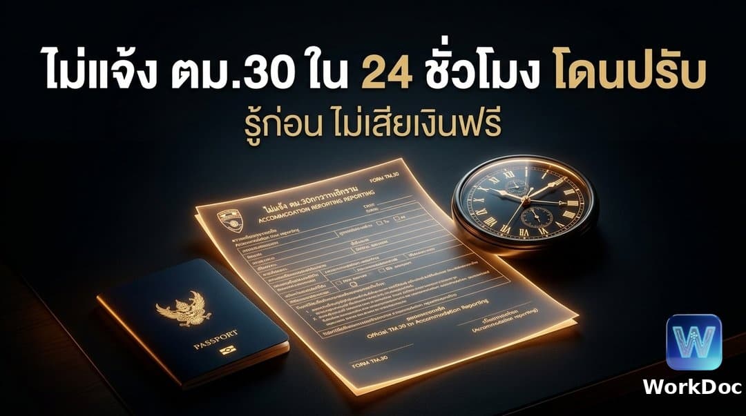 แจ้งที่พักคนต่างด้าว (ตม.30) ต้องแจ้งภายในกี่ชั่วโมง ไม่แจ้งโทษเท่าไหร่