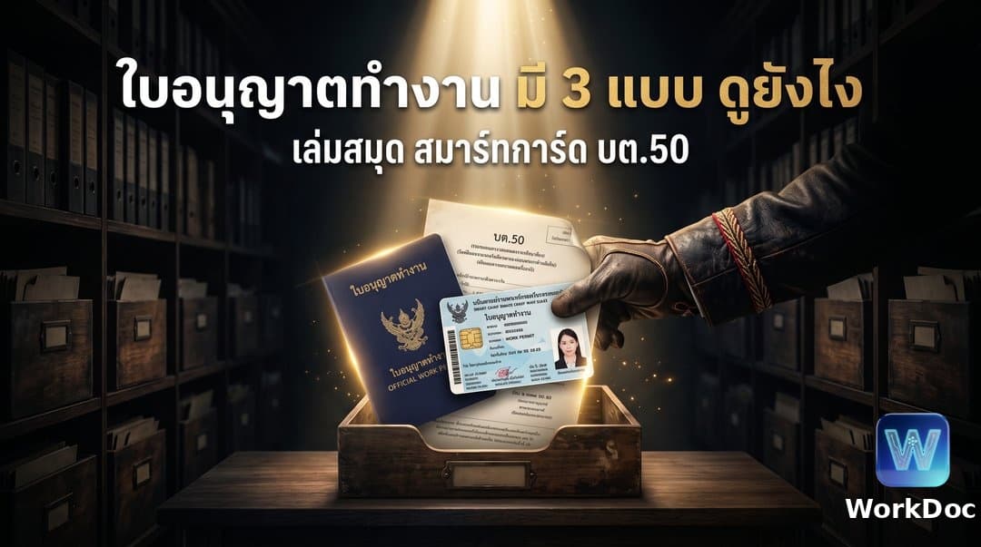 รูปแบบของเอกสารใบอนุญาตทำงาน: เล่มสมุด สมาร์ทการ์ด และ บต.50